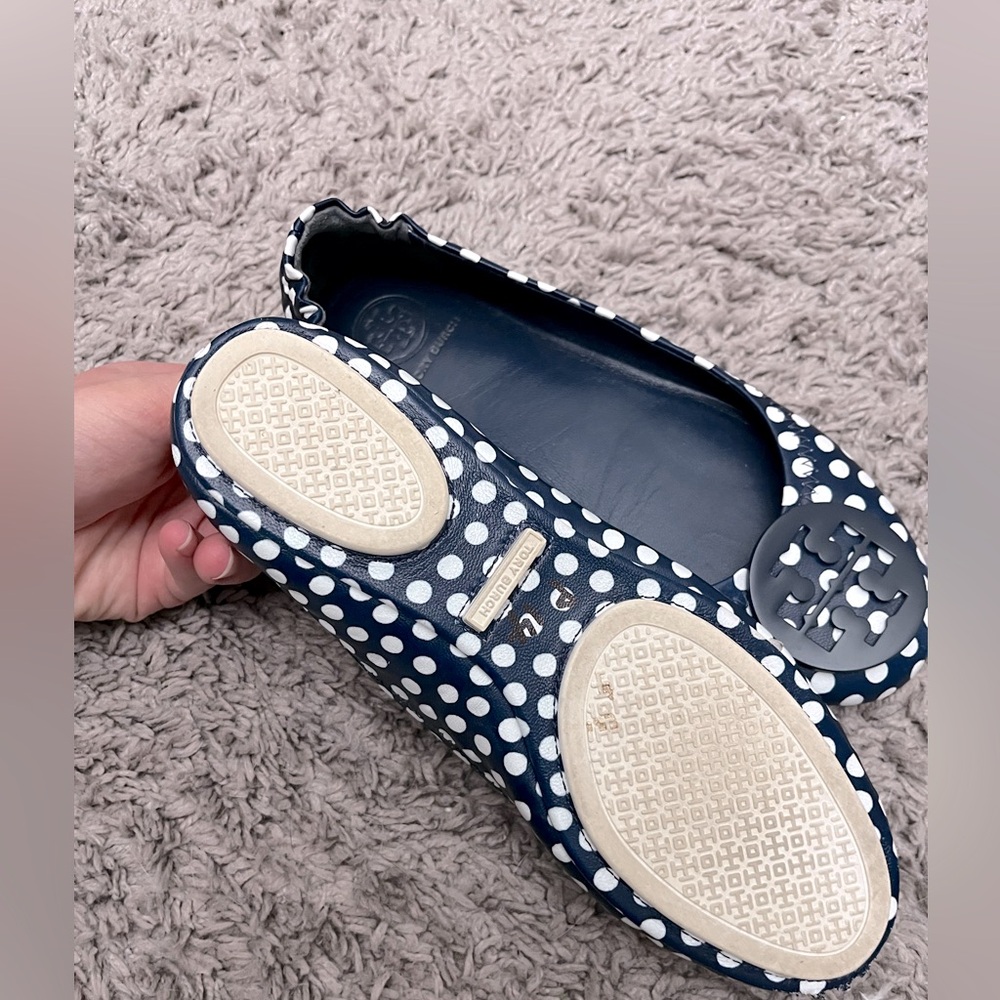 Tory Burch Minnie Polka Dot Travel Ballet Flats Size 6 Boardroom Chic - Picture 5 of 6